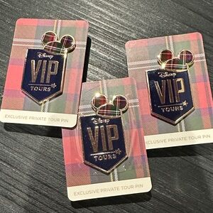 Disney VIP Tours Pin with Plaid and Gold Accents